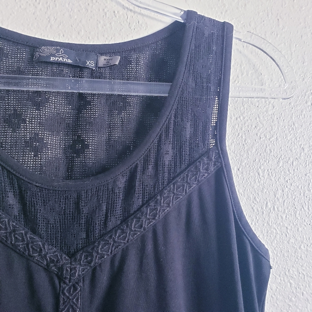 Prana Lace V-Neckline Handkerchief Midi Sleeveless Dress - Picture 5 of 9